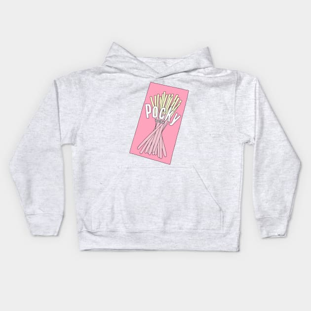 Kawaii Strawberry Pocky Kids Hoodie by PeachPantone